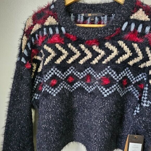 NWT FRYE NORDIC CREW NECK SEMI CROPPED PULLOVER SWEATER - Picture 9 of 15
